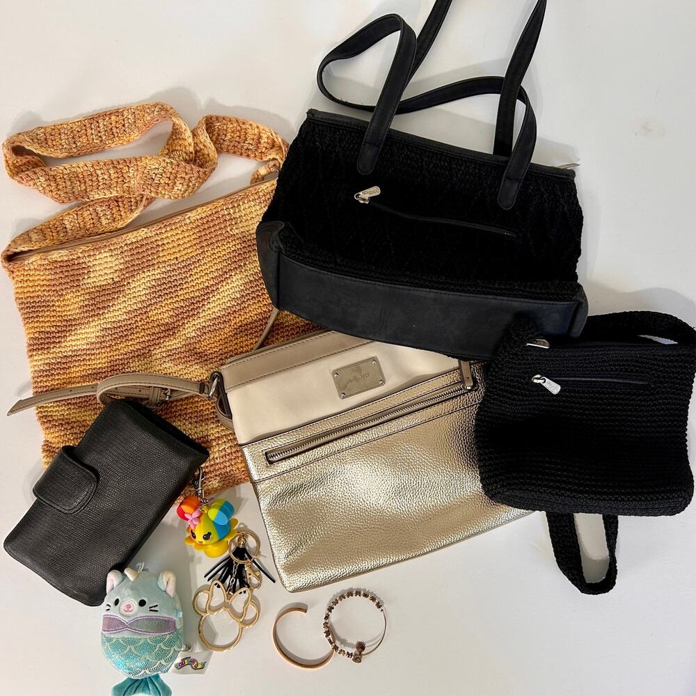 Crossbody Purse Lot of 9 Wallet Keychain Bracelets SAK Disney Nine West Bundle
